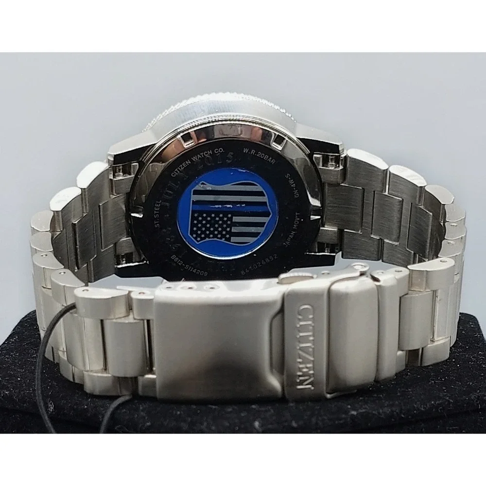 Citizen Eco-Drive Thin Blue Line Chronograph Watch 45mm [GNP016392]